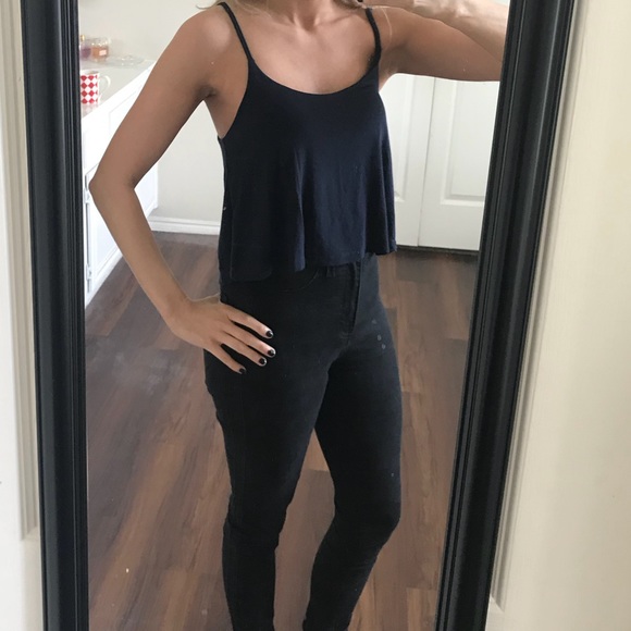 Brandy Melville Tops - Navy Brandy Melville crop top